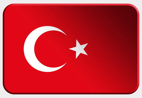 在白色背景上土耳其 3d 按钮 — 图库照片