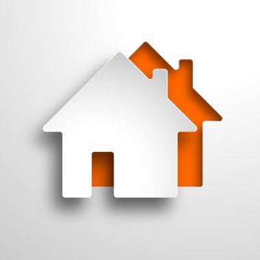 real estate 3d vector orange background clipart