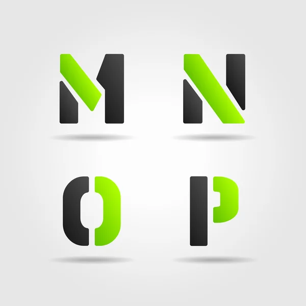 Mnop 绿色 — 图库矢量图片