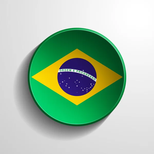 Brasil 3d okrągły przycisk — Zdjęcie stockowe