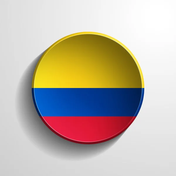 Colombia 3d Round Button — Stock Photo, Image