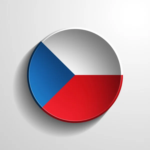 체코 공화국 3d 라운드 버튼 — 스톡 사진