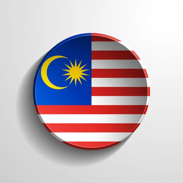 Malezja 3d okrągły przycisk — Zdjęcie stockowe