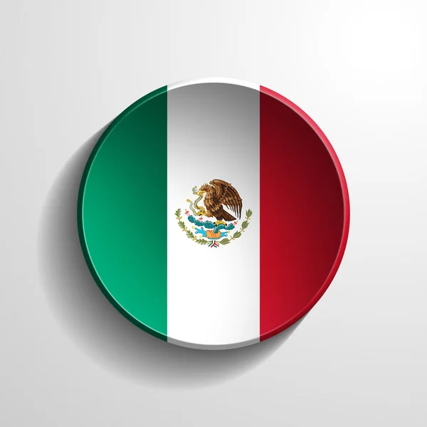 Mexico 3d botão redondo — Fotografia de Stock
