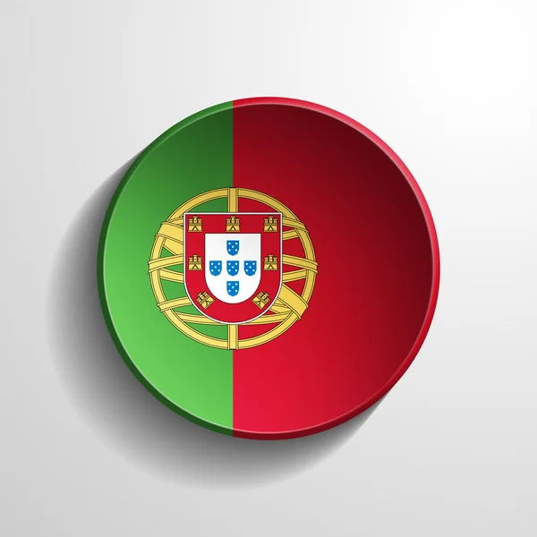 Portugal 3D-ronde knop — Stockfoto