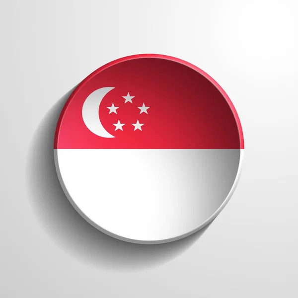 Singapore 3d botão redondo — Fotografia de Stock