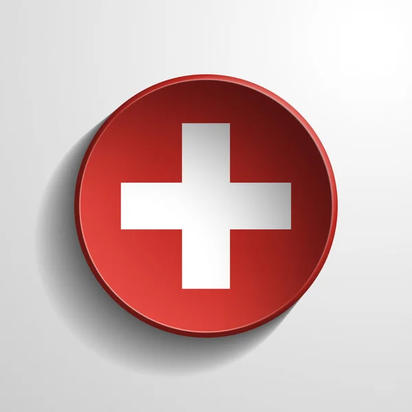 Switzerland 3d pulsante rotondo — Foto Stock
