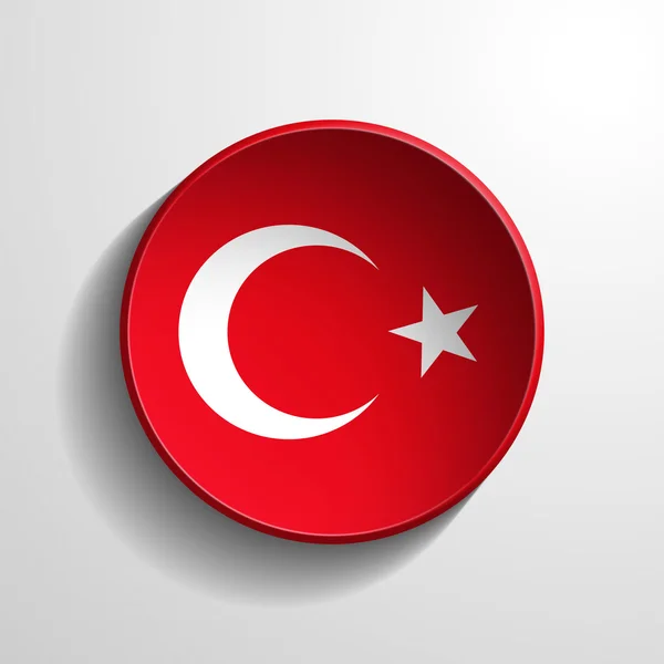 Turkey 3d Round Button — Stock Photo, Image