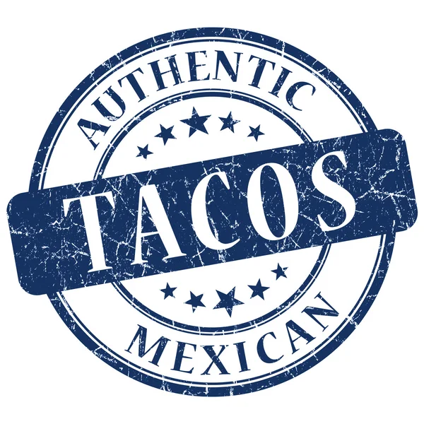 Tacos blå grunge stämpel — Stockfoto