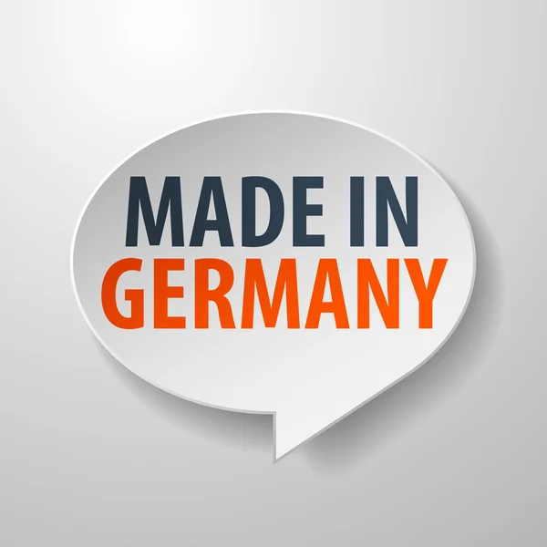 Made in Germany 3d Speech Bubble on white background — Stock Vector