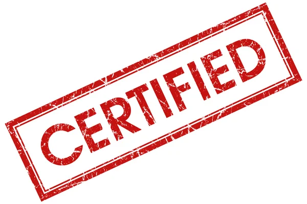 Carimbo quadrado vermelho certificado — Fotografia de Stock
