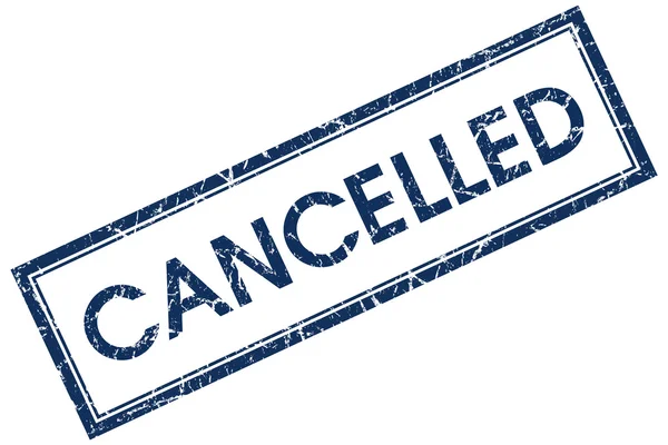 Cancelled blue square stamp — Stock Photo, Image