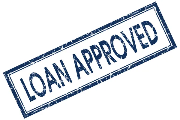 Loan approved blue square stamp — Stock Photo, Image