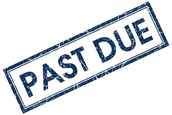 Past due blue square stamp — Stock Photo, Image