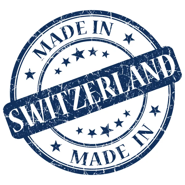 Feito na Suíça selo azul — Fotografia de Stock