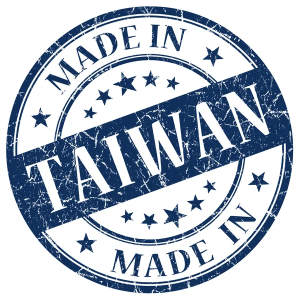 Fatto a Taiwan timbro blu — Foto Stock