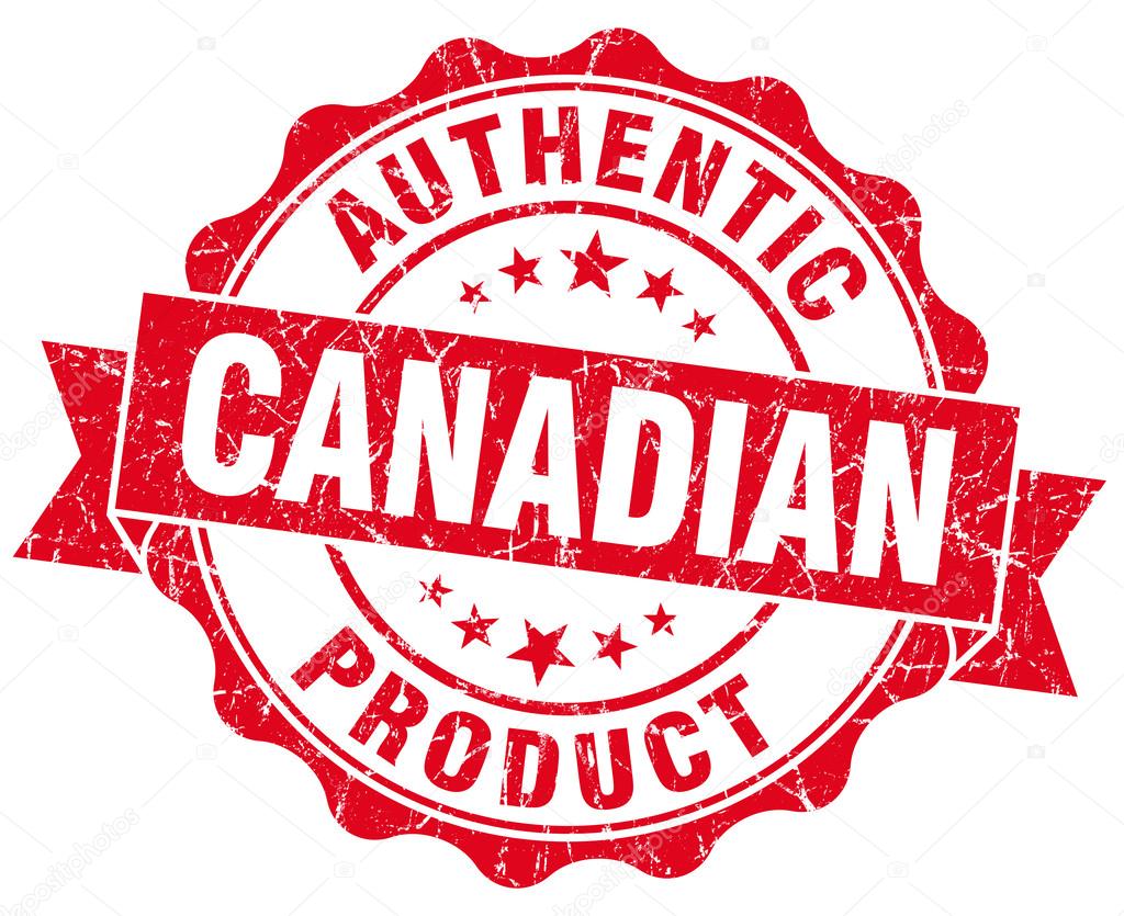 Canadian product red grunge stamp