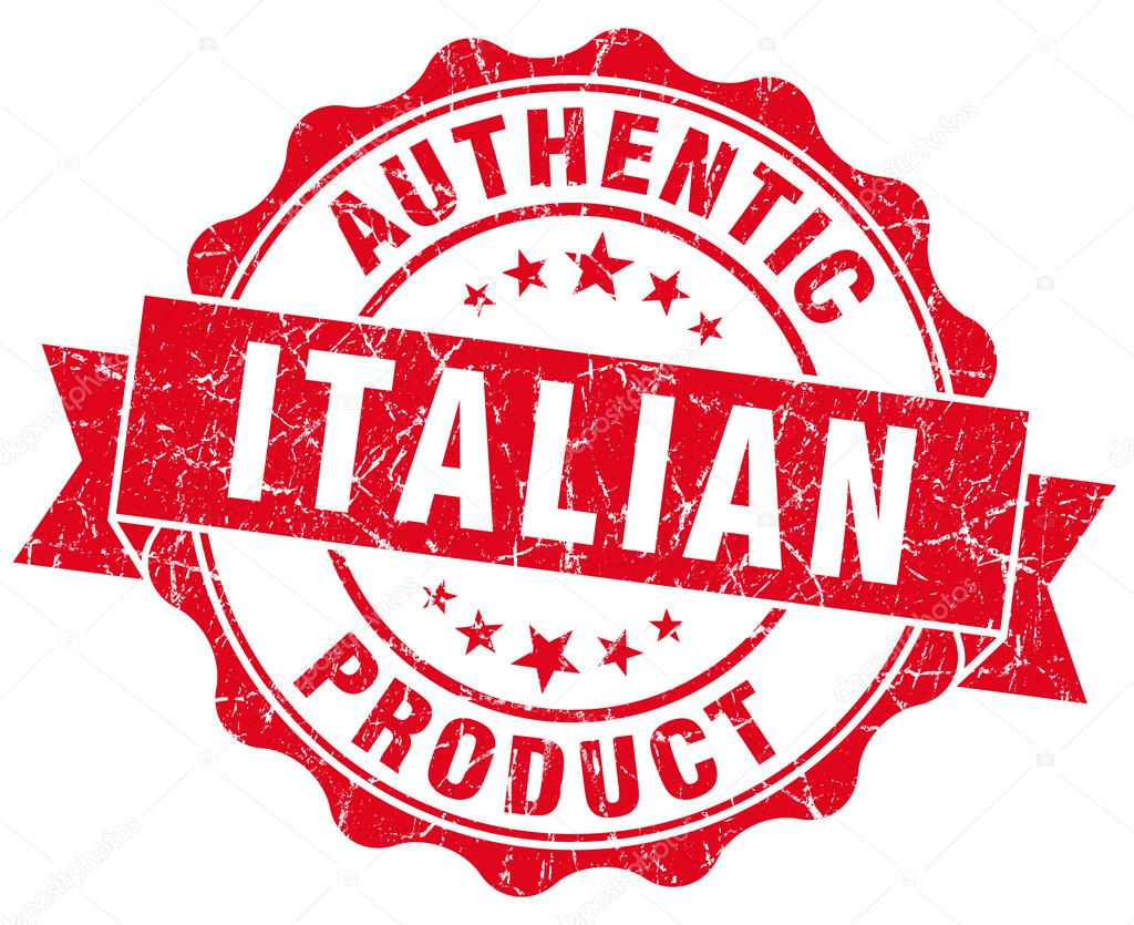 Italian product red grunge stamp
