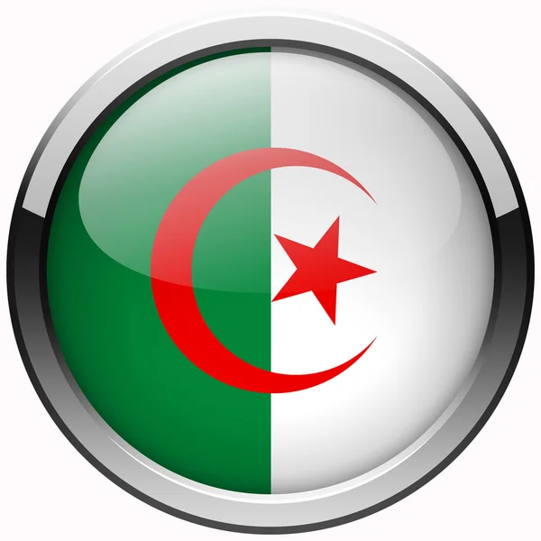 Algeria flag gel metal button — Stock Photo, Image