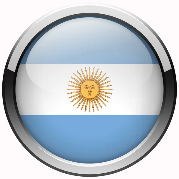 Bandera argentina botón de metal gel —  Fotos de Stock