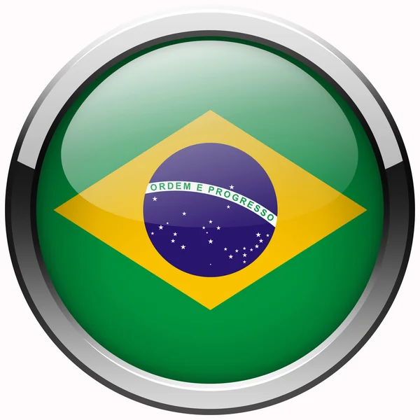 Brezilya bayrağı jel metal düğme — Stok fotoğraf