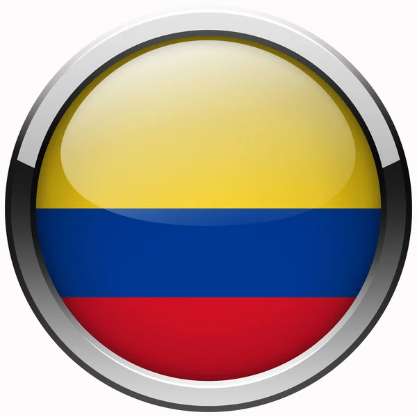 Colombia vlag gel metalen knop — Stockfoto