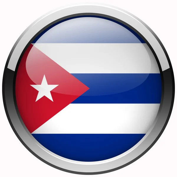 Куба флаг гель металлическая кнопка — стоковое фото