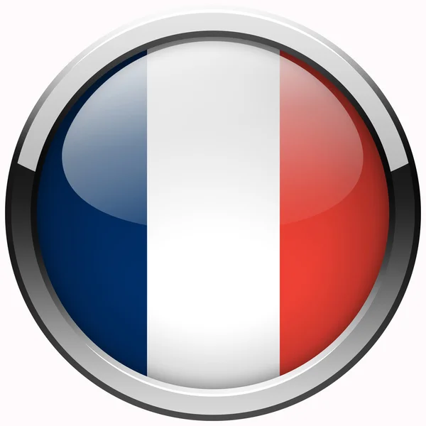 France flag gel metal button — Stock Photo, Image
