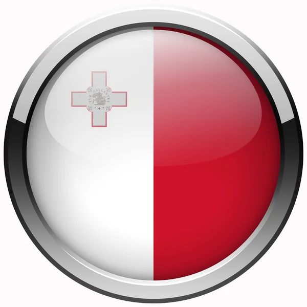 Malta bandeira botão de metal gel — Fotografia de Stock