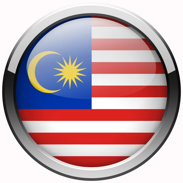 Malaysia bandeira gel botão de metal — Fotografia de Stock