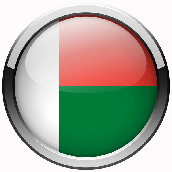 Madagaskar vlajky gel kovové tlačítko — Stock fotografie