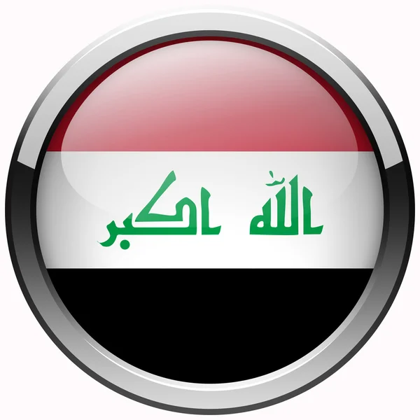 Irak bayrağı jel metal düğme — Stok fotoğraf