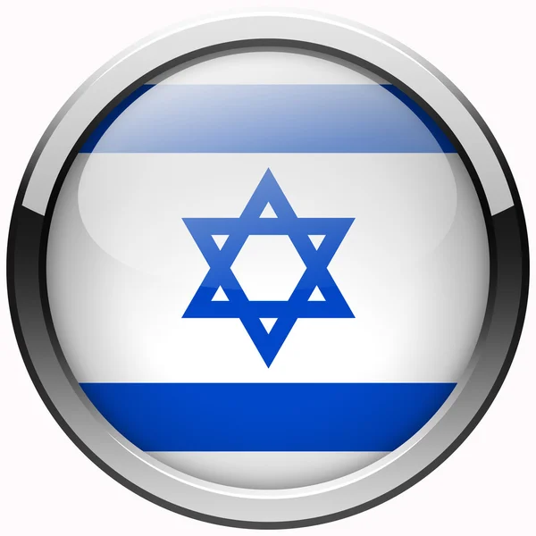 Izrael vlajka gel kovové tlačítko — Stock fotografie