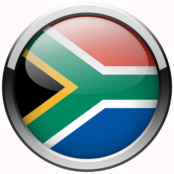 África do Sul bandeira gel botão de metal — Fotografia de Stock