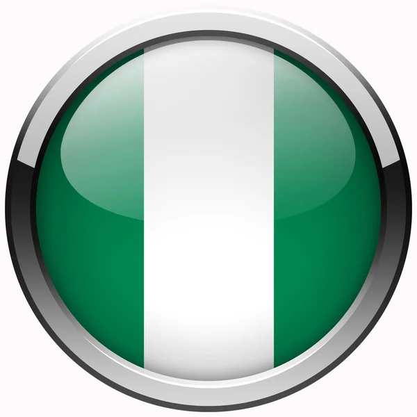 尼日利亚国旗凝胶金属按钮 — 图库照片