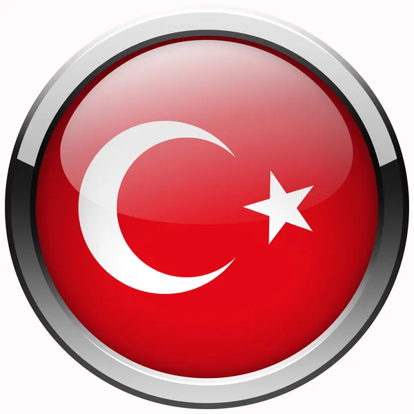 Turkey flag gel metal button — Stock Photo, Image