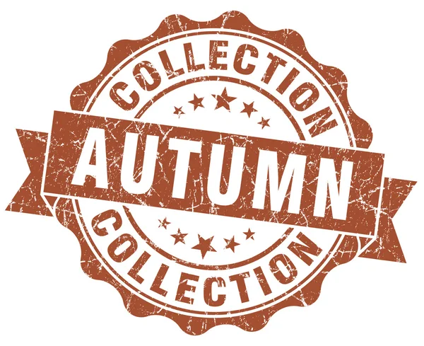Autumn collection brown grunge stamp — Stock Photo, Image