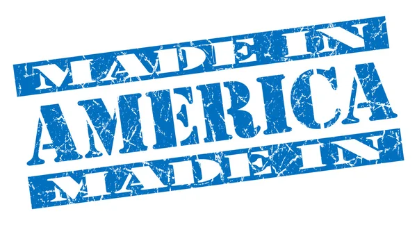 Made in America Grunge blau Briefmarke — Stockfoto