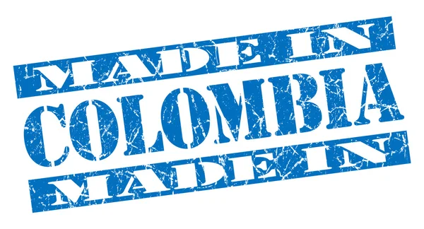 Gemaakt in colombia grunge blauwe stempel — Stockfoto