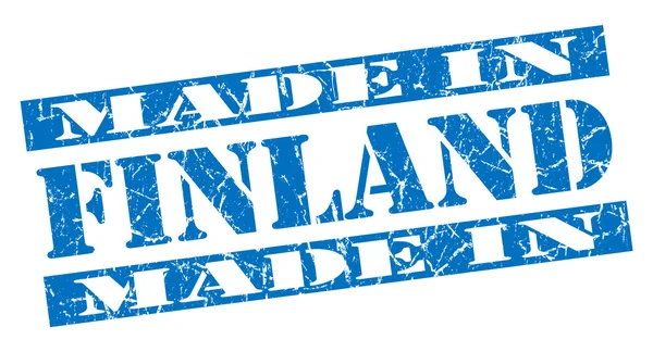 Made in Finnland Grunge blau Briefmarke — Stockfoto