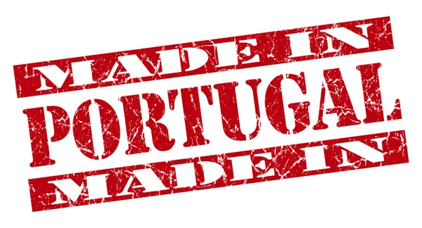 Gemaakt in portugal grunge rode stempel — Stockfoto