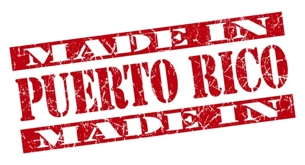 Hergestellt in puerto rico grunge red stamp — Stockfoto