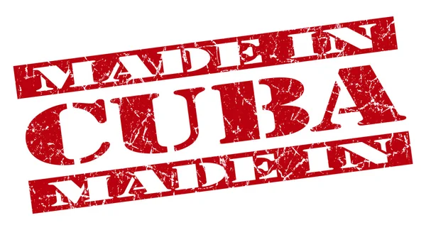 Küba grunge kırmızı pul yaptı — Stok fotoğraf