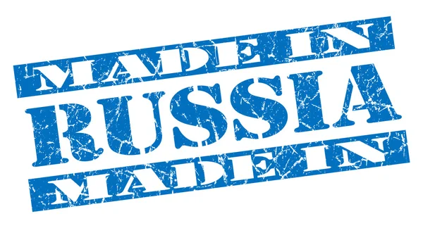 Made in Russia grunge blue stamp — Stockfoto