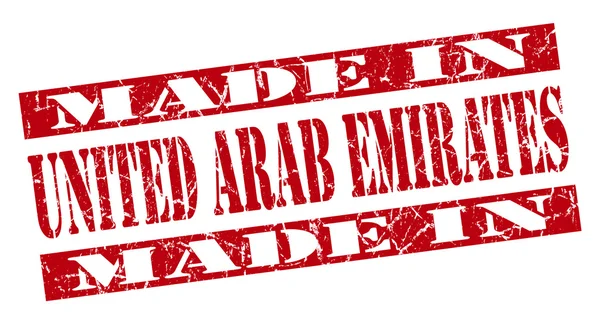 Gemaakt in Verenigde Arabische Emiraten grunge rode stempel — Stockfoto