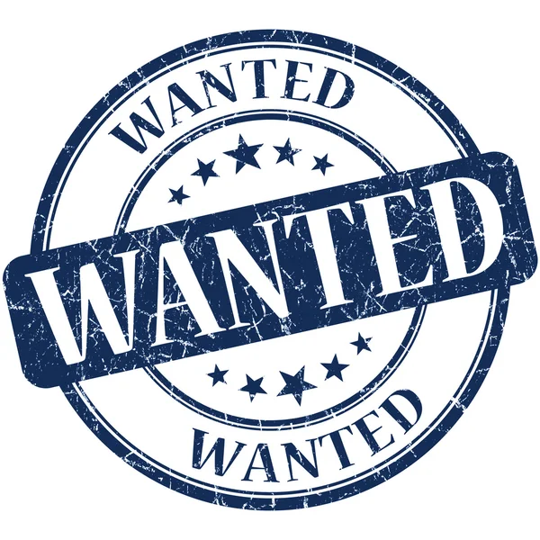 Wanted grunge round blue stamp — Stock Photo, Image