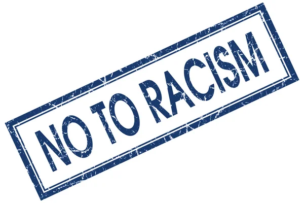 Nein zu Rassismus Square Blue Grunge Stempel — Stockfoto