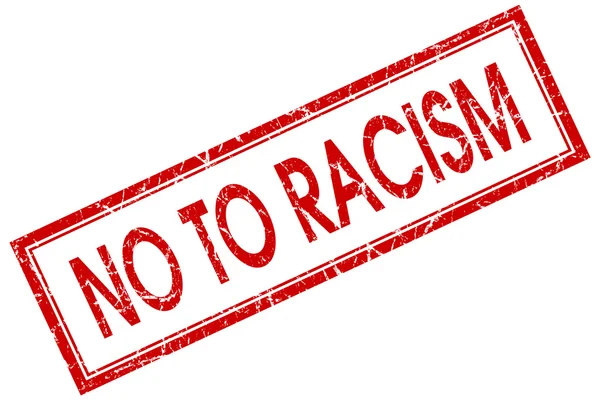 Não ao racismo quadrado selo grunge vermelho — Fotografia de Stock
