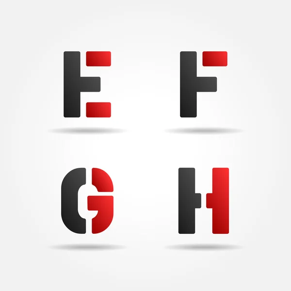Efgh letras estêncil vermelho —  Vetores de Stock