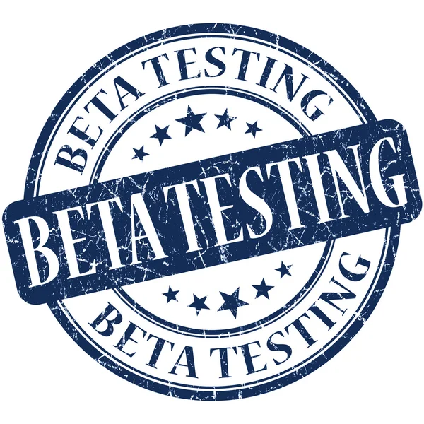 Beta-testów ilustracja niebieski okrągły znaczek — Zdjęcie stockowe